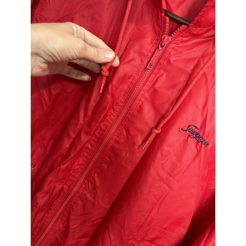 VTG Sawgrass Florida Golf‎ Country Club Rain Jacket M Izod Red Packable Hood EUC - Picture 12 of 16